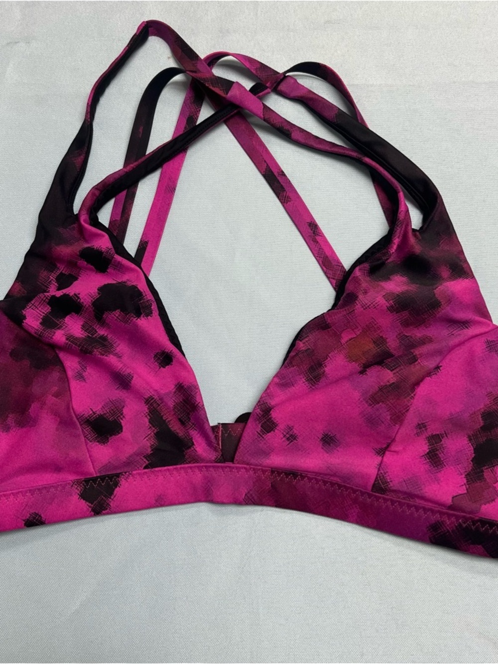lululemon athletica Pink and Black Strappy Sports Bra - Picture 3 of 7